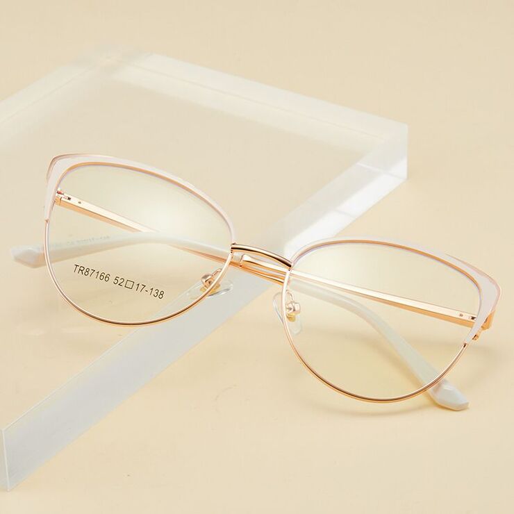 Combined frame (metal + TR90) or glasses with blue light protection, with spring hinges FA87166