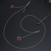 Металлическая нескользящая цепочка золотого цвета, с короной и кристаллом, для очков и масок GL704