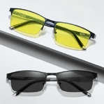 Очки фотохромные металлические полуободковые с защитой от синего света KY2057-2夜视变色