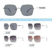 Titanium rimless frame polarized sunglasses TS5004