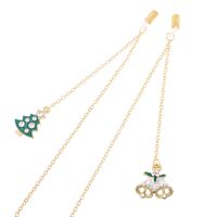 Металлическая нескользящая цепочка, золотого цвета, с подвеской рождественская елка и колокольчик, для очков и масок GL167