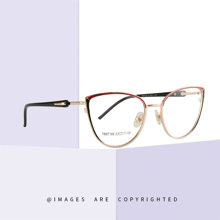 Combined frame (metal + TR90) or glasses with blue light protection, with spring hinges FA87168