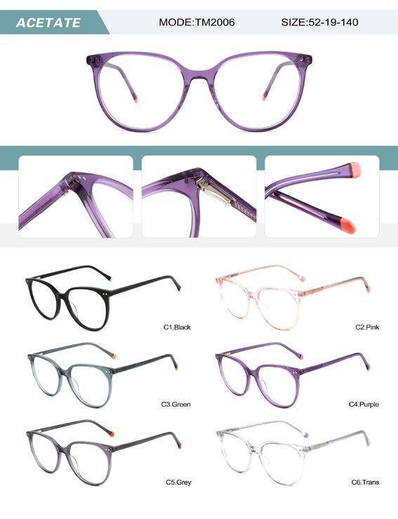 Plastic acetate frame for women with spring hinges TM2006-DA