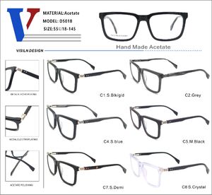 Plastic acetate frame with spring hinges D5018-DA