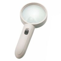 Magnifier with universal backlight, magnifying glass with handle 6B-6B-XX, diameter 90 mm, magnification: 4Х