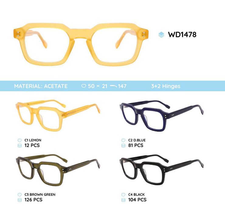 Plastic acetate eyeglasses frame for women WD1478