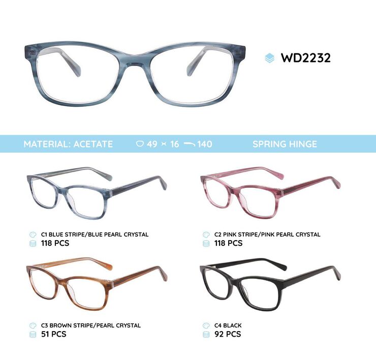 Plastic acetate eyeglasses frame for women WD2232