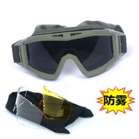 Safety shockproof tactical fog-proof with sponge goggles, set with 3 and 5 lens, 蝗虫大集合-DX
