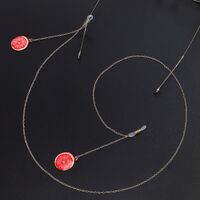 Gold-colored metal non-slip chain, with pendant grapefruit, for glasses and masks GL633