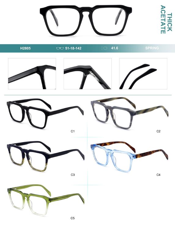 Plastic frames for glasses, thick acetate Big City H2805