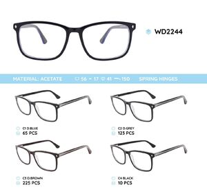 Plastic acetate eyeglasses frame with spring hinges WD2244