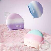 Шапочка для плавания силиконовая водонепроницаемая женская GJ009-YU, 21*24 см