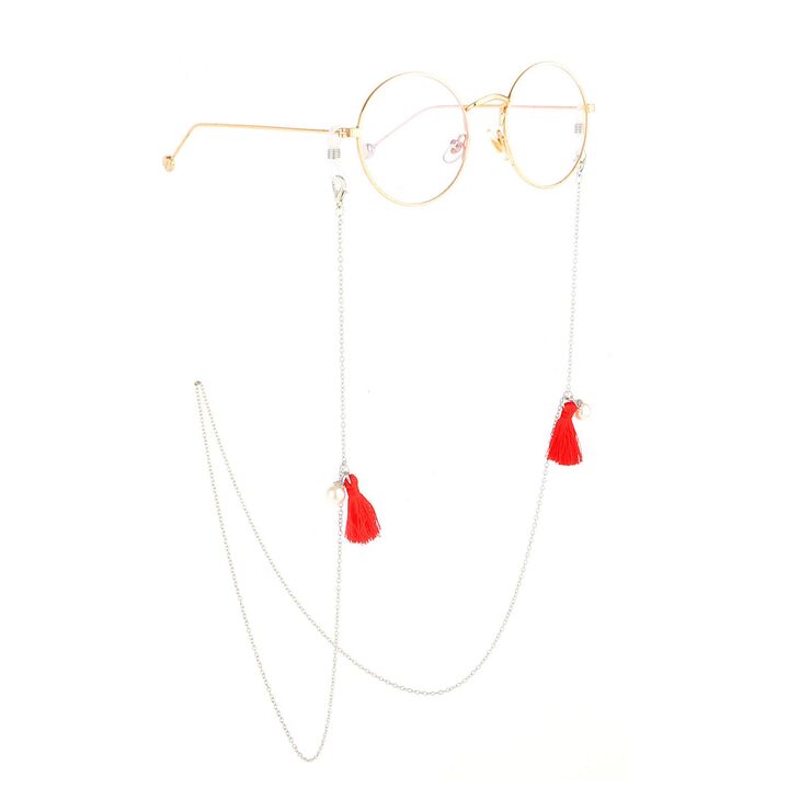 Metal non-slip chain, with tassel pearl, for glasses and masks GL905