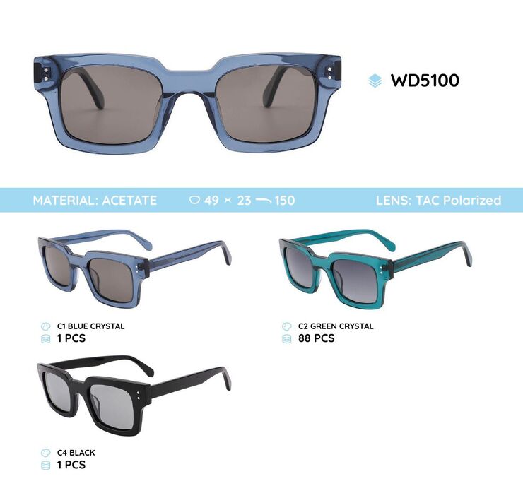 Acetate plastic frames polarized sunglasses WD5100