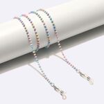 Stell-colored metal non-slip chain, with crystal, for glasses and masks GL1594