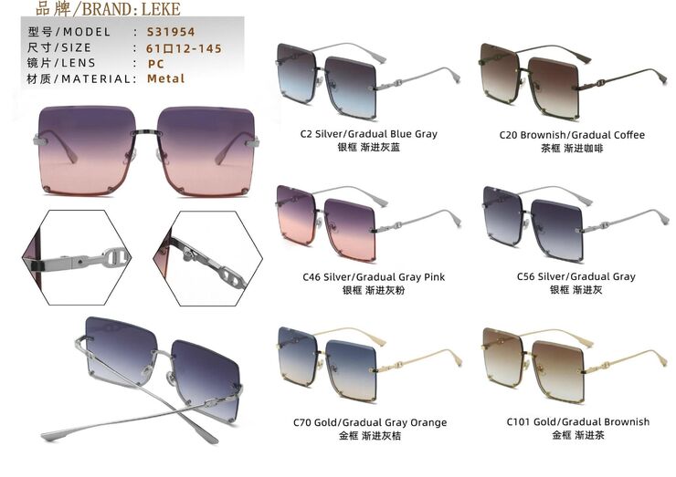 Солнцезащитные поляризационные металлические полубодковые очки Leke L31954AC
