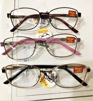Women's metal eyeglasses with flex hinges Vizzini V7007, Diopters: +1.00 to +4.00 (step 0.25), lens without coating