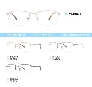Оправа для очков металлическая мужская полуободковая с флексом MM1060