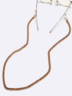 Metal cuboid thick glasses chain GL898 gold