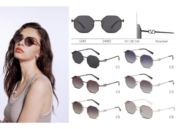 Polarized metal sunglasses for women Leke LK34002