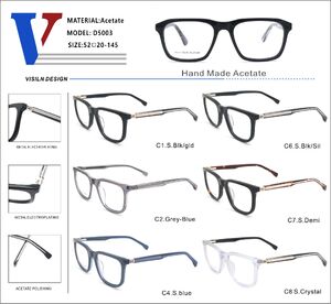 Plastic acetate frame with spring hinges D5003-DA