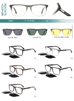 Plastic acetate frame with spring hinges + polarized clip-on Big City F3039S