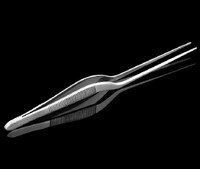 Точечный изогнутый пинцет из нержавеющей стали для подбора мелких деталей 不锈钢弯镊子 J8018