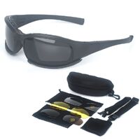 Safety shockproof tactical polarized goggles, 4-lens and box set, X7WU-DX