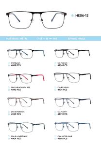 Металлическая оправа с дужками из материала TR-90 HE06-12