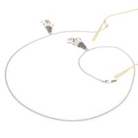 Silver-colored metal non-slip chain, with hand, for glasses and masks GL055