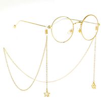 Metal non-slip chain, with pendant five-star zircon, for glasses and masks GL218