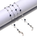 Цепочка для очков из нержавеющей стали с сердечками GS049