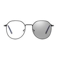 Photochromic metal eyeglasses for reading V6007 with grey lenses, diopters from 0.00 to -6.00, not centered 