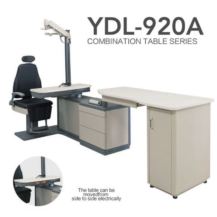 Рабочее место офтальмолога, комбинированный стол с сенсорным управлением + кресло YDL-920A, столешница 870*400 мм