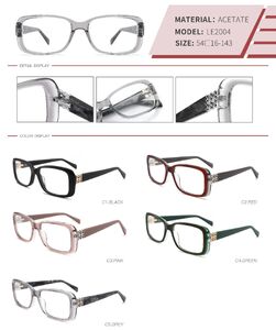 Plastic acetate frame with spring hinges LE2004-DA