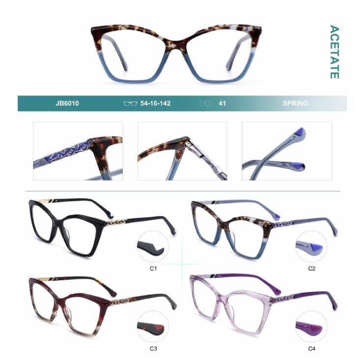Combined frames for glasses, acetate + metal, with spring hinges  Big City JB6010