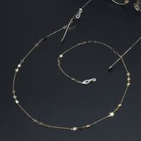 Metal non-slip gold chain with copper star for glasses and masks GL642