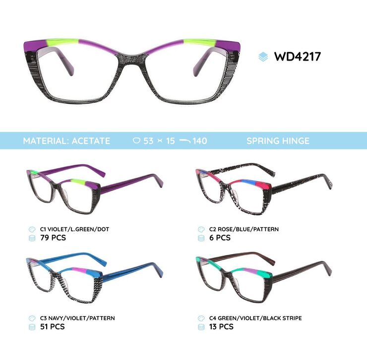 Plastic acetate eyeglasses frame for women WD4217