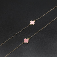 Gold-colored metal non-slip chain, with flower grass, for glasses and masks GL763