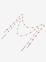 Цепочка для очков с жемчугом, комплект из двух штук, золотая и серебряная GM029