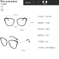 Combined frame (metal + TR90) or glasses with blue light protection, with spring hinges FA87066