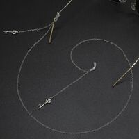 Металлическая нескользящая цепочка серебряного цвета, с подвеской ключ в виде черепа, для очков и масок GL484