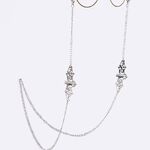 Silver-colored metal non-slip chain, with a bat, for glasses and masks GL842-2