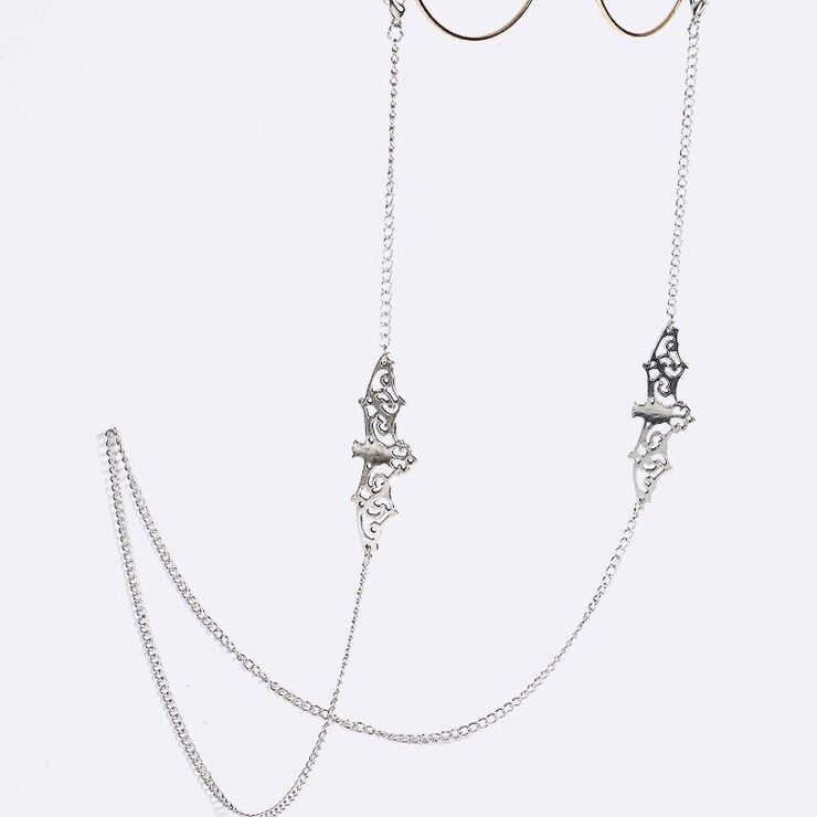 Металлическая нескользящая цепочка серебряного цвета, с летучей мышью, для очков и масок GL842-2