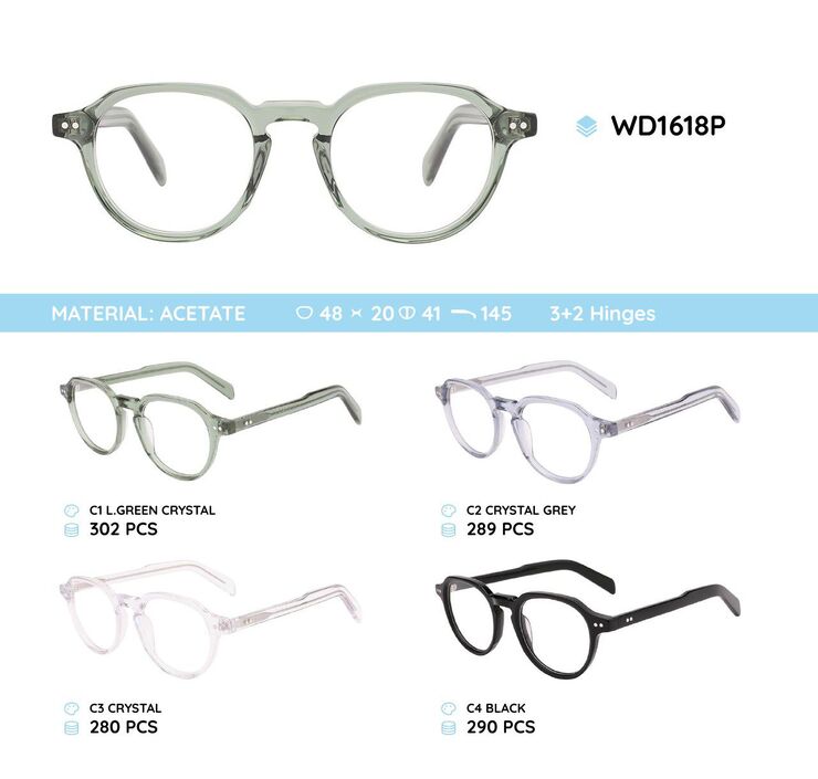 Plastic acetate eyeglasses frame WD1618P