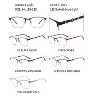 Protective metal glasses with anti-blue light lenses Landi LD3027