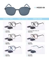 TR90 plastic frames with a sun protection clip-on MSD03-08