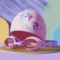 Swimming waterproof anti-fog goggles for kids (3-15 years), with cap, 626-YU