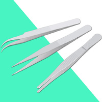 Set of 3 stainless steel tweezers with a PVC case TS-9803