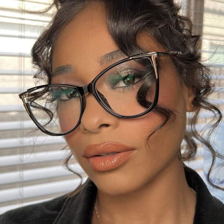 Combined (plastic+metal) glasses with blue light protection for women 8029-PN